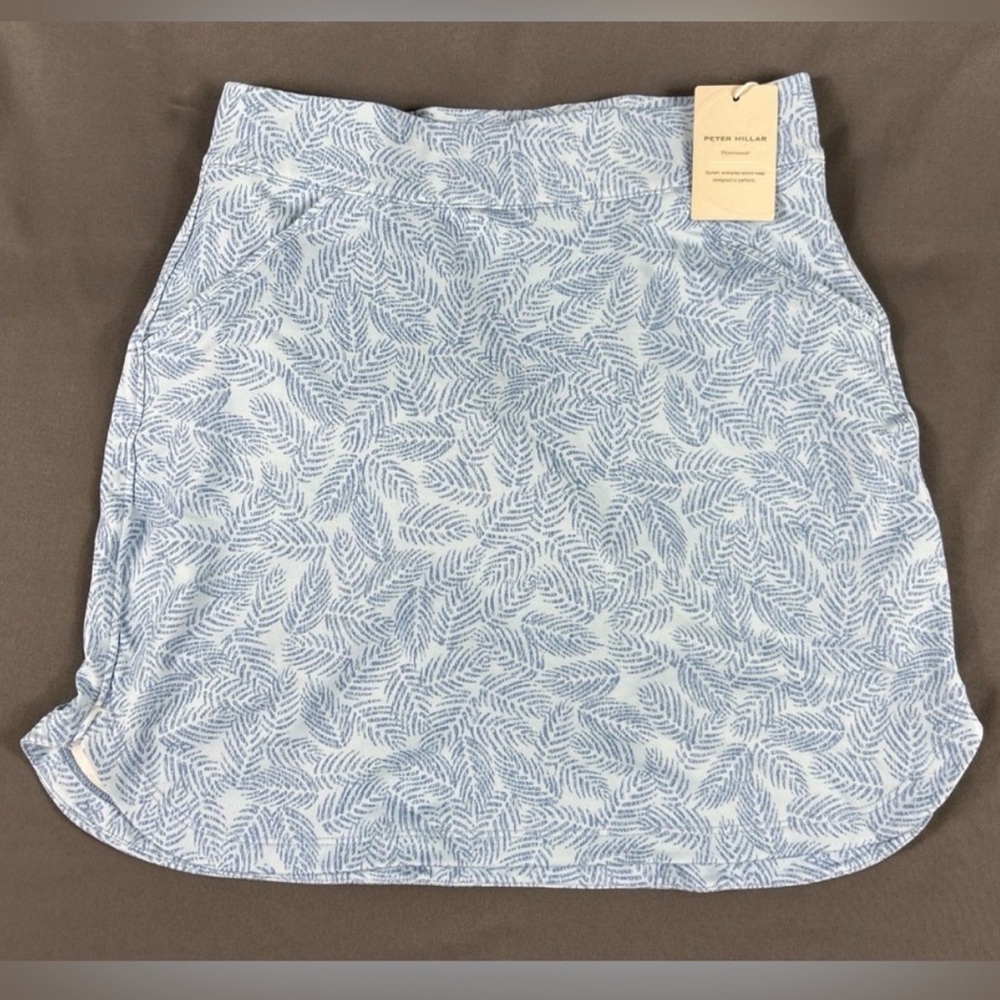 Peter Millar Womens Golf Skort Fern Print XS Blue Polyester Spandex